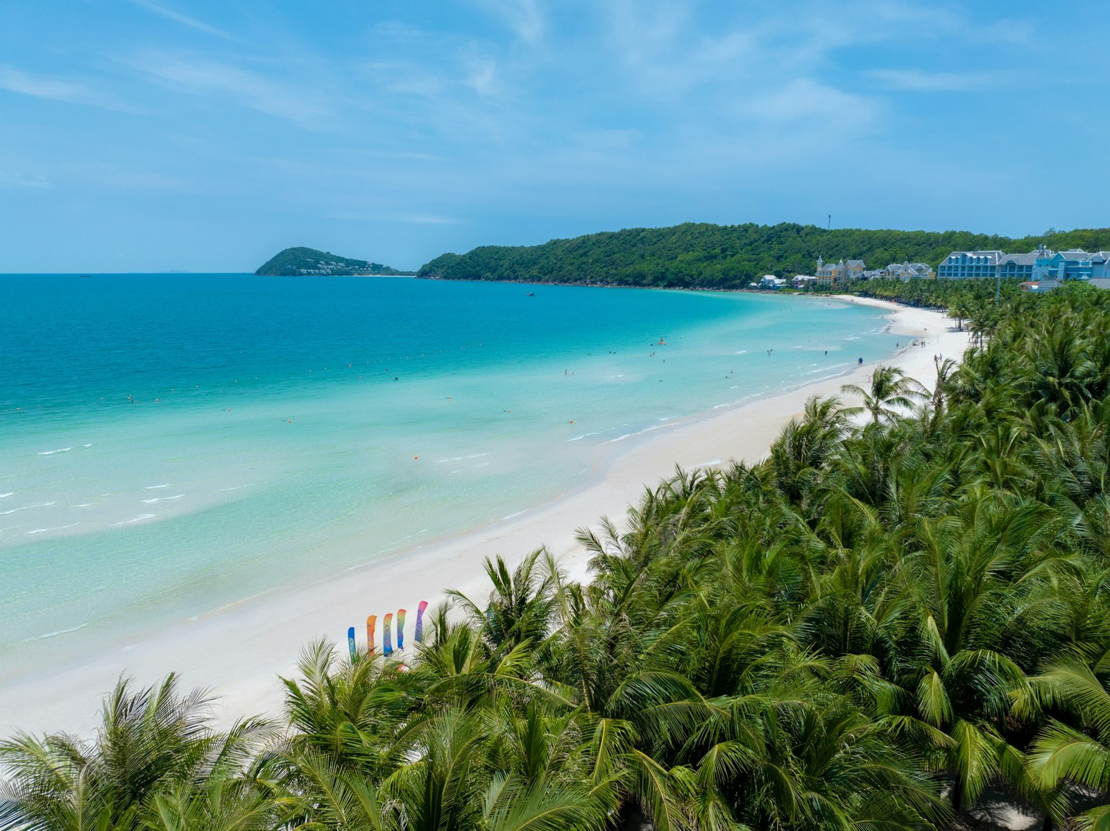 Khem Beach na ostrove Phu Quoc; ilustračná fotografia destinácie, nie hotela Meliá Vinpearl